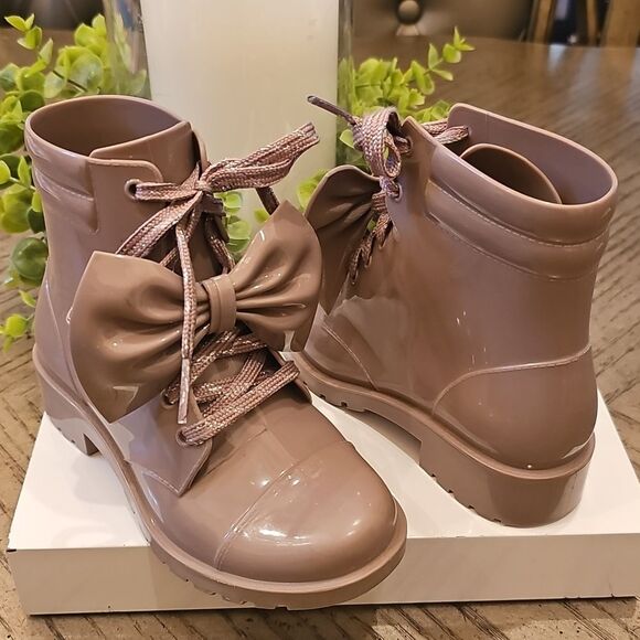 Bow Ankle Rain Boots Size 10/11 - Picture 1 of 12